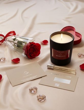 Instant Tendre – Rose + Bougie 200 g + Parfum 10 ml - Image 1